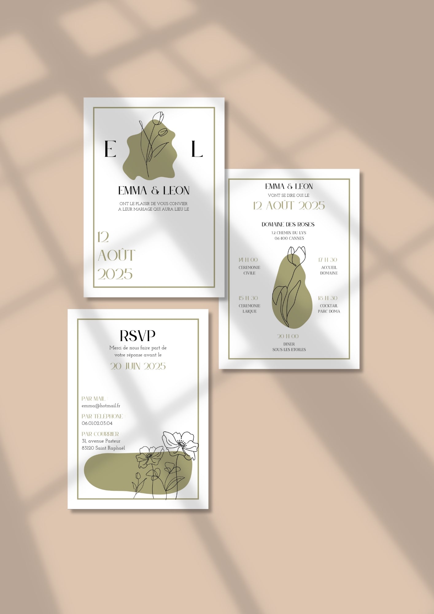 FAIRE-PART DIGITAL N°3 DOUCEUR FLORAL