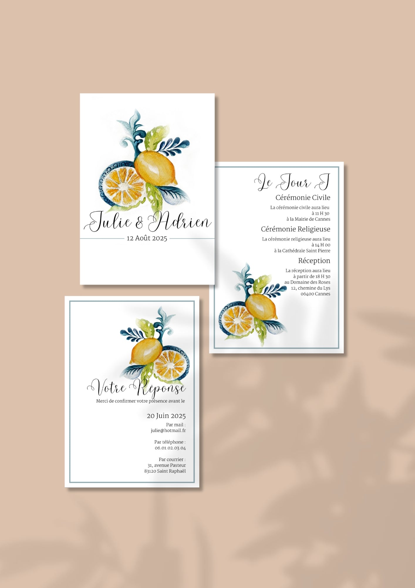 FAIRE-PART DIGITAL N°6 LA BELLE CITRONNEE
